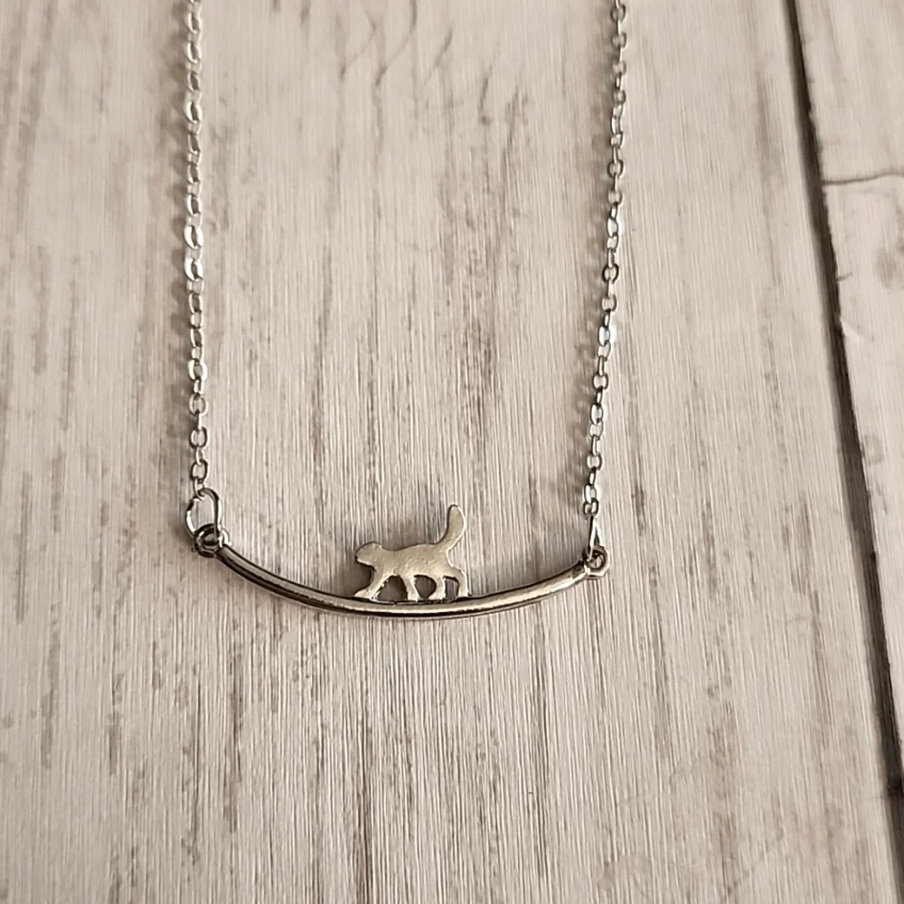 Cat  Necklace Zinc Alloy 14 inch Chain NYG - Picture 2 of 4
